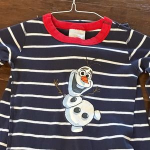 Hanna Andersson 120 size 6-7 Disney Frozen Olaf 2 piece pajamas Organic Cotton